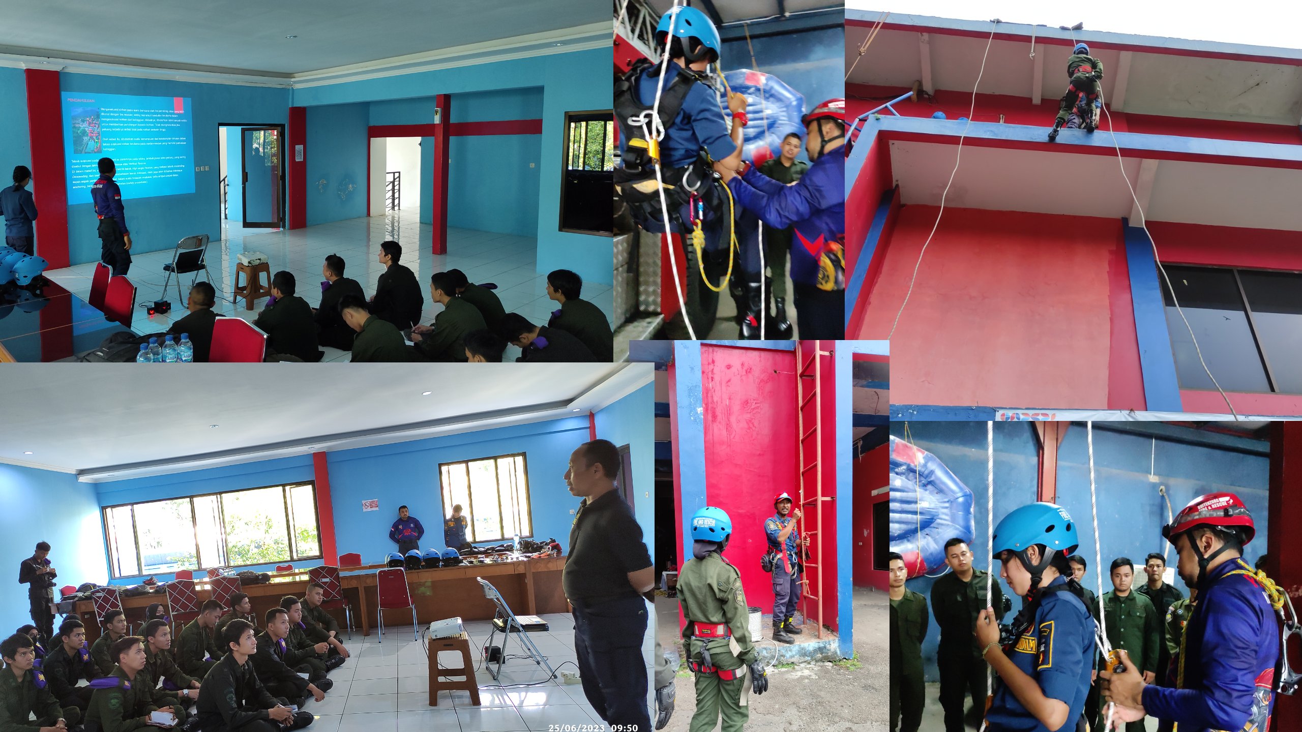 23 MENWA BATALYON VII SURYAKENCANA BERLATIH  VERTICAL RESCUE BERSAMA DAMKAR KOTA BOGOR